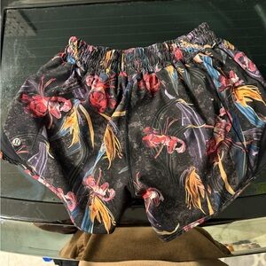 lululemon athletica Black Floral Athletic Shorts